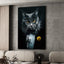 Suit Cat Canvas Painting Decoration Paintings Black Animal Poster Prints Wall Art