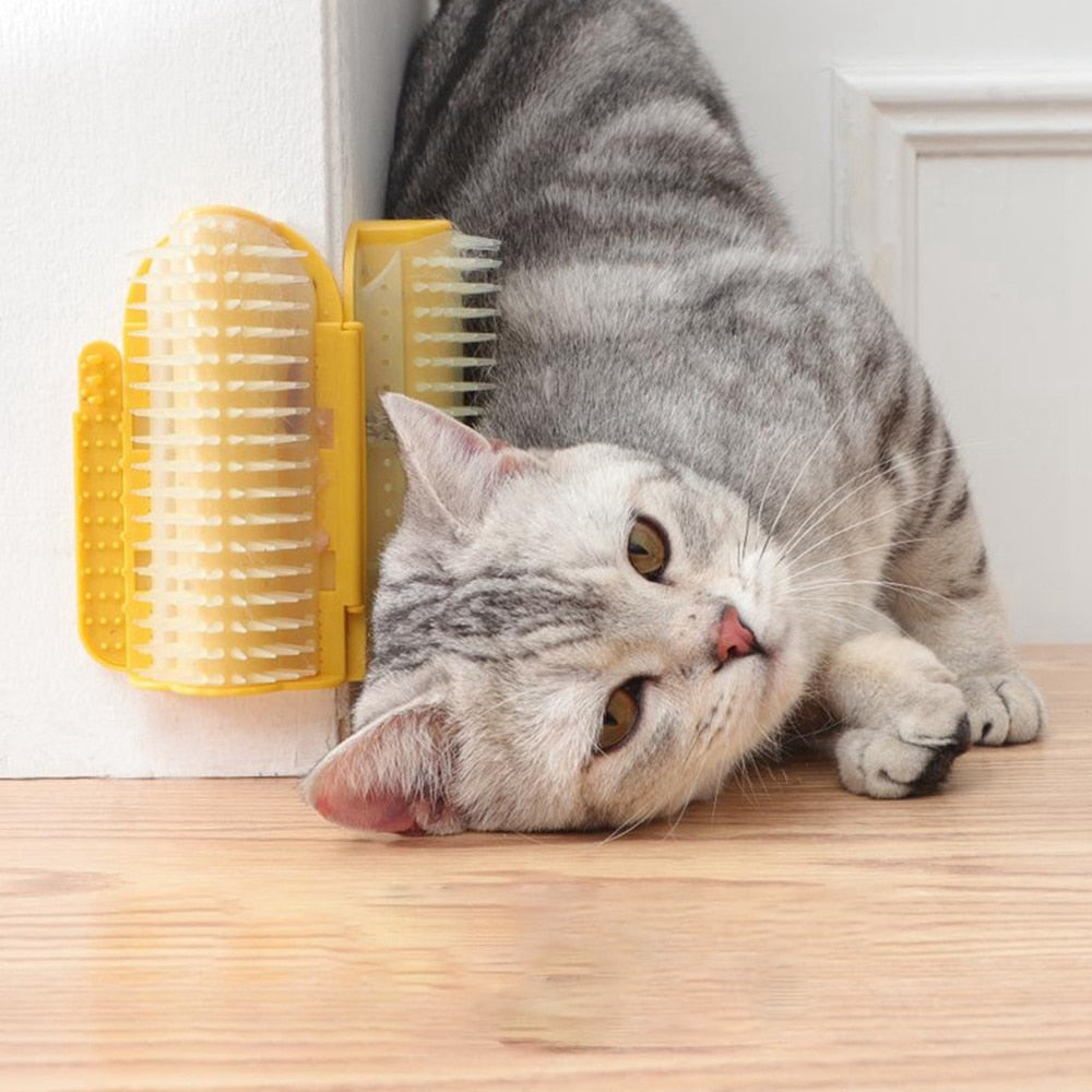 Cat Brush Corner Cats Massage Self Groomer Comb Wall Brush Rubs