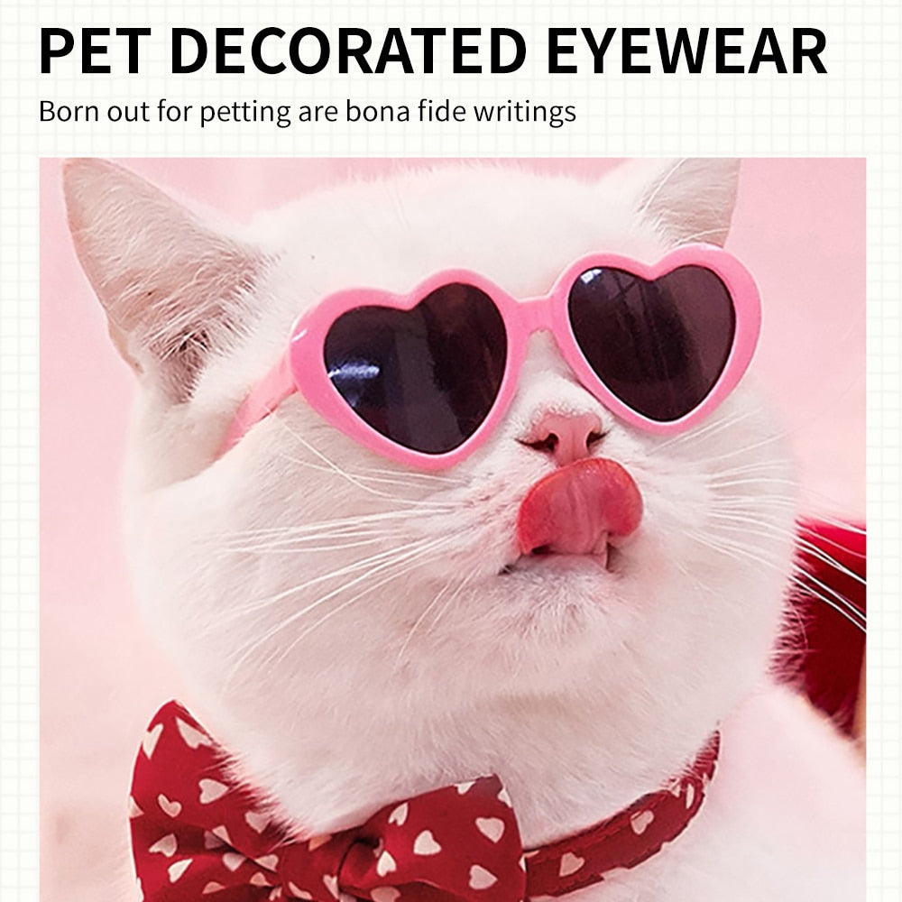 New Fashion Pet Dog Cat Sunglasses Cute Heart Shape