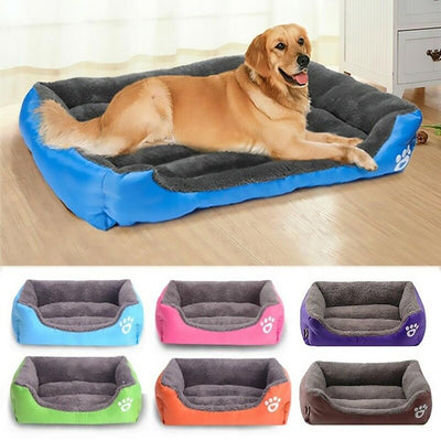 An image of a golden retriever on the Warm Winter Pet Bed sold by Saint N Mike.
