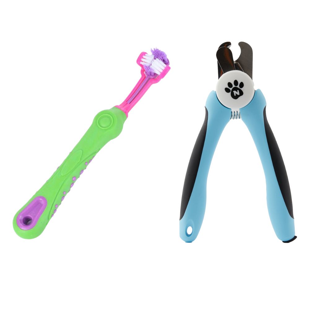 combo deal, pet toothbrush and precision nail trimmer three sided toothbrush sharp dog and cat nail trimmers18